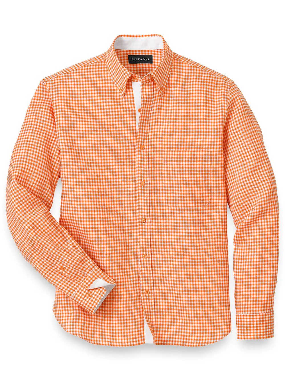 Linen Gingham Check Casual Shirt sold by Paul Fredrick