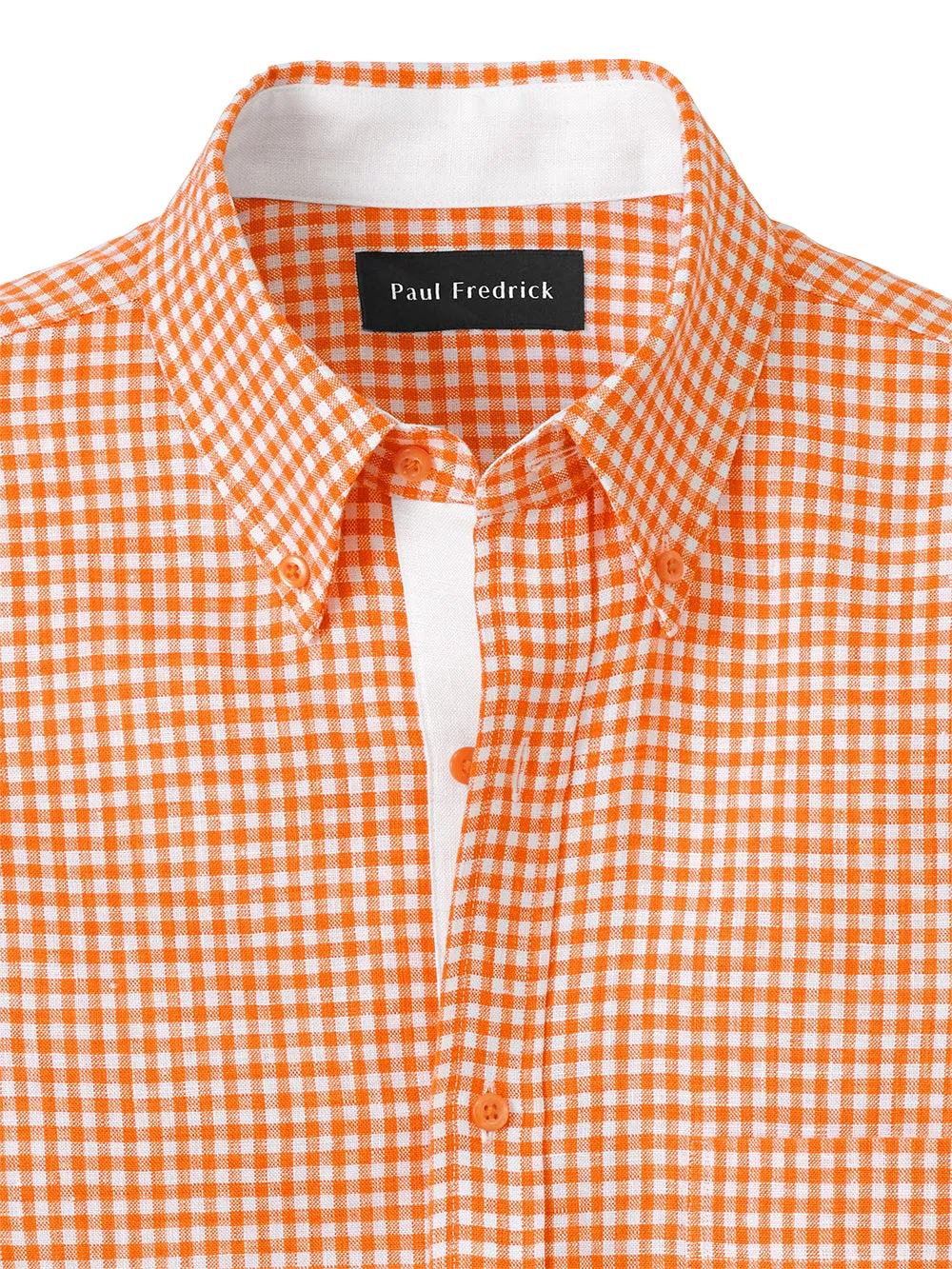Linen Gingham Check Casual Shirt sold by Paul Fredrick product image thumbnail 2