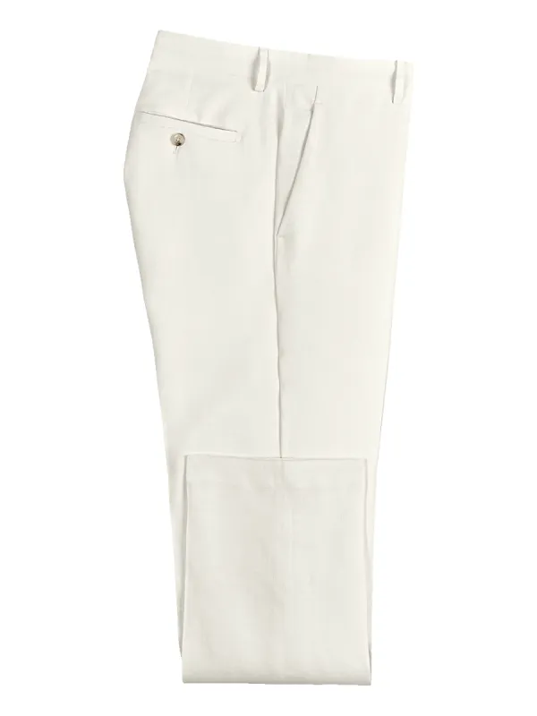 Linen Flat Front Pants - Ivory sold by Paul Fredrick
