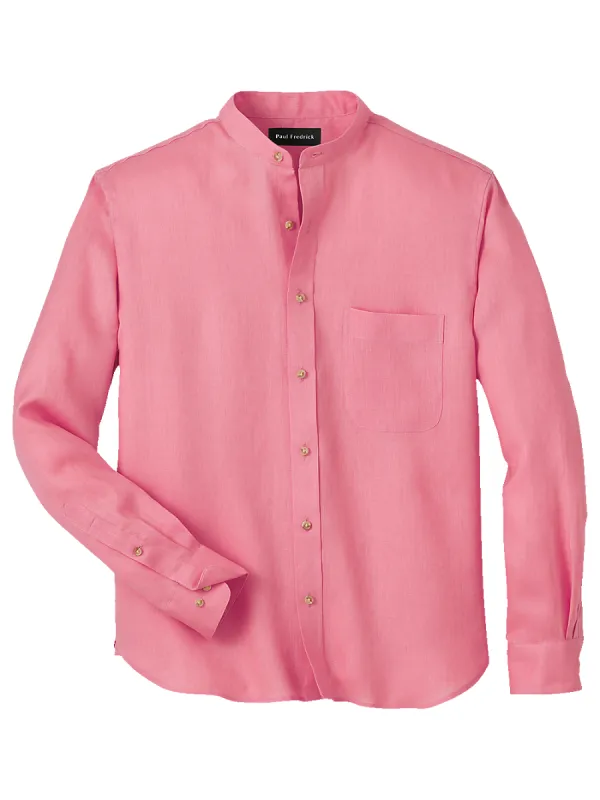 Linen Solid Casual Shirt - Pink sold by Paul Fredrick