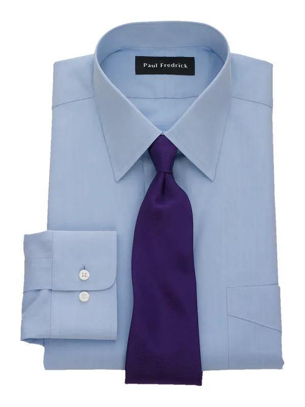 Non-Iron Cotton Broadcloth Solid Color Straight Collar Dress Shirt - Blue sold by Paul Fredrick