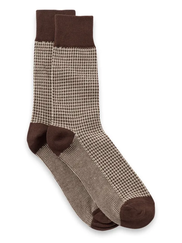 Houndstooth Cotton Blend Sock sold by Paul Fredrick