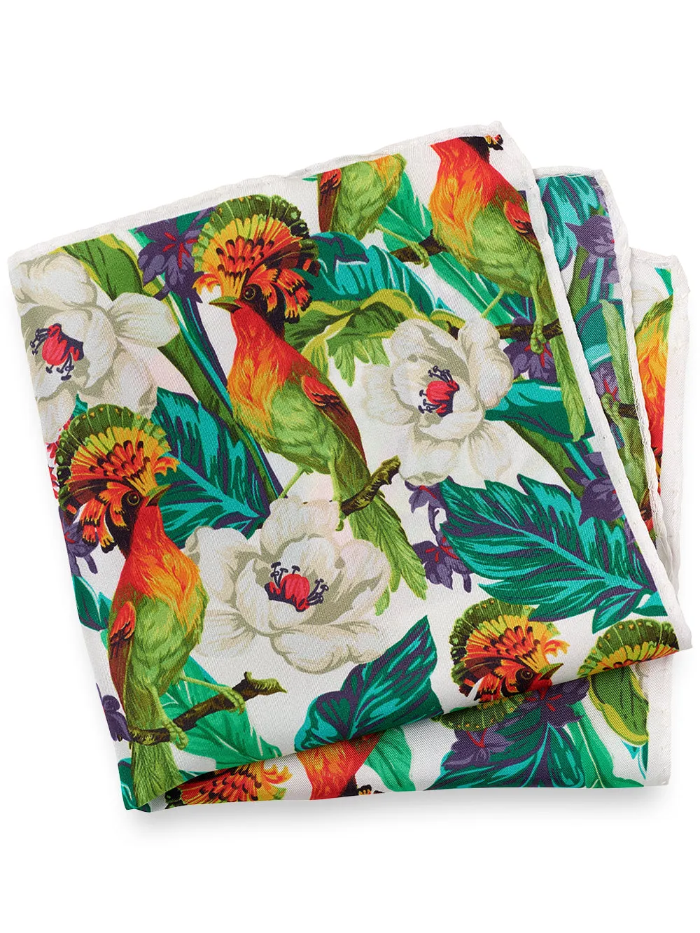 Tropical Silk Pocket Square sold by Paul Fredrick