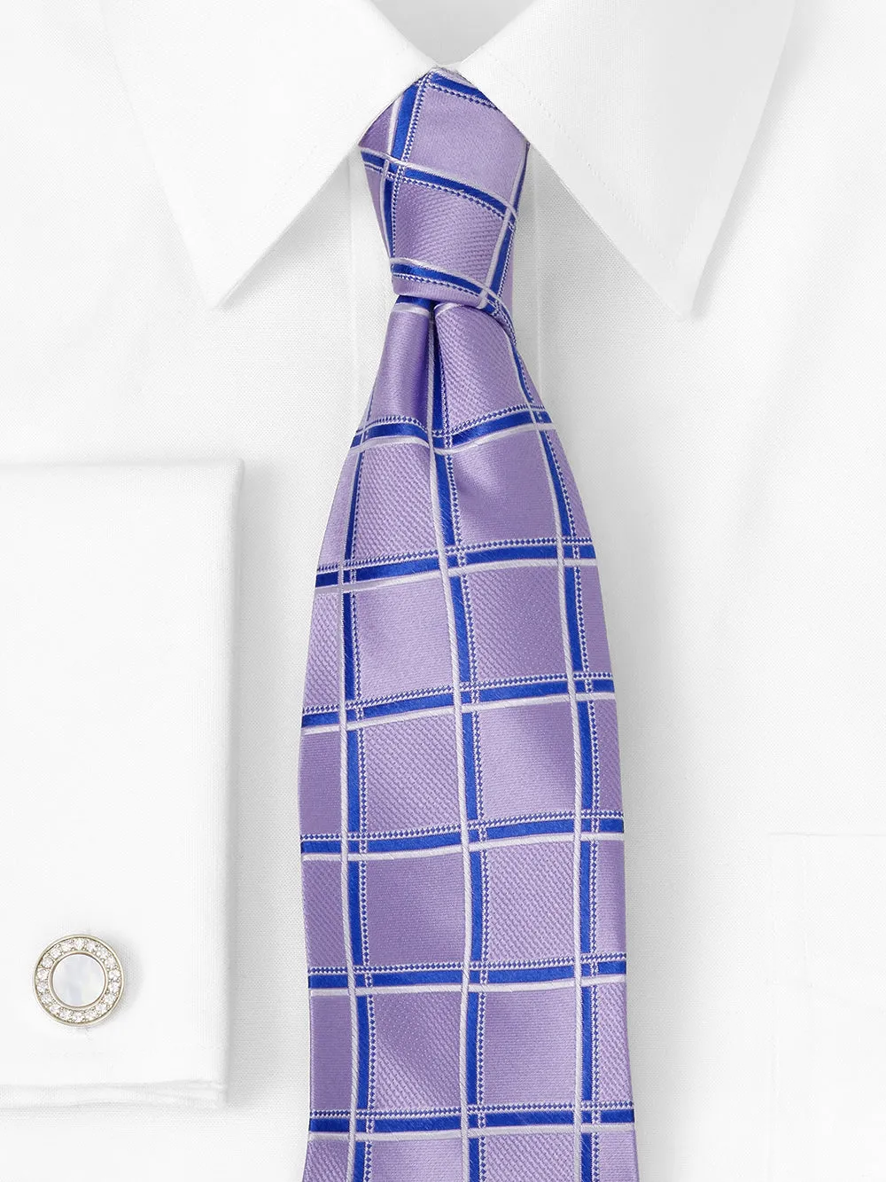 Windowpane Woven Silk Tie sold by Paul Fredrick product image thumbnail 2