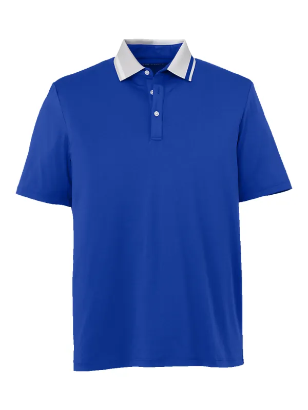 Performance Blend Three Button Polo - Cobalt sold by Paul Fredrick