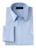 Non-Iron Cotton Pinpoint Solid Point Collar French Cuff Dress Shirt - Blue sold by Paul Fredrick
