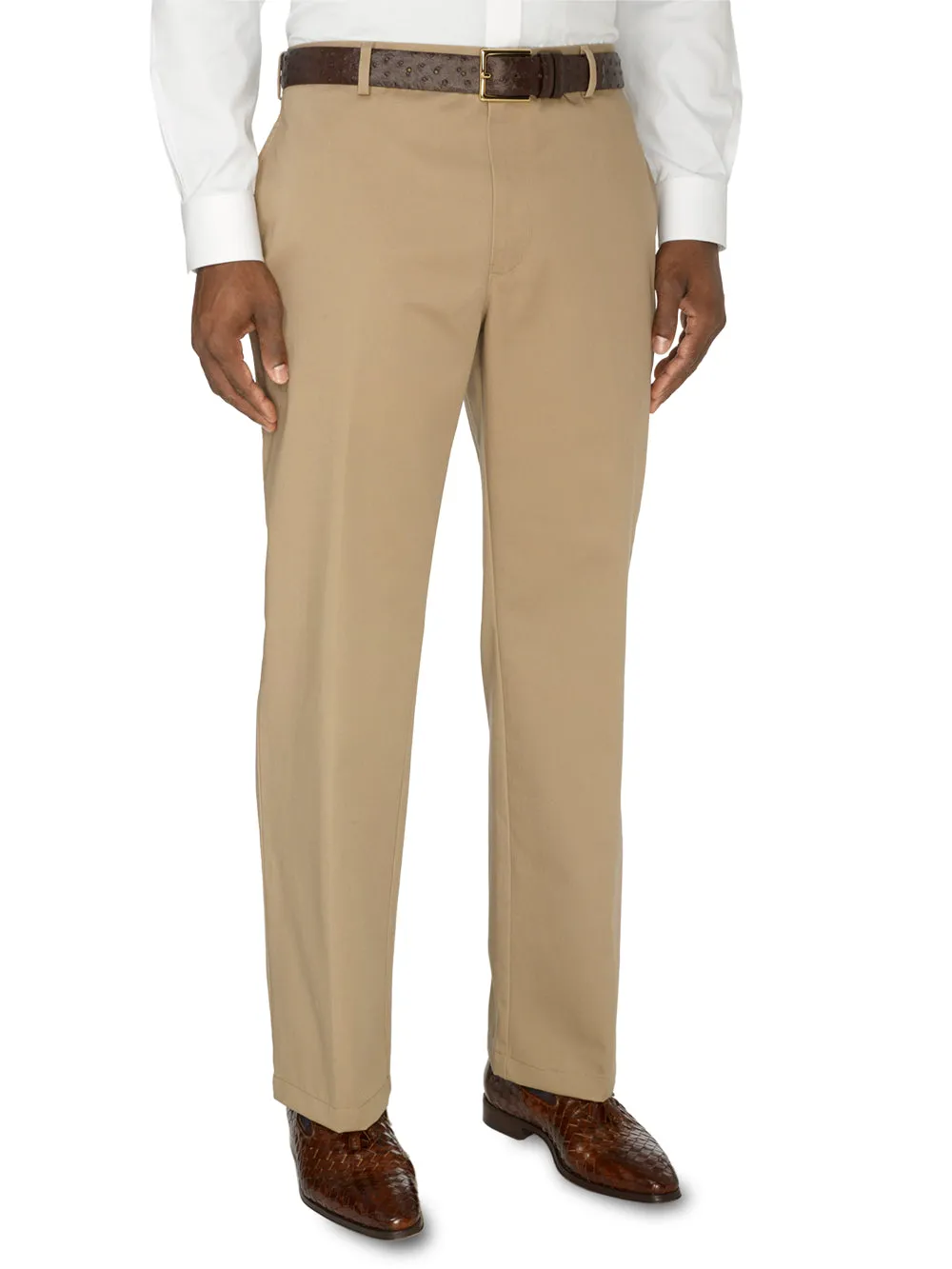 Non-iron Cotton Chino Flat Front Pants sold by Paul Fredrick