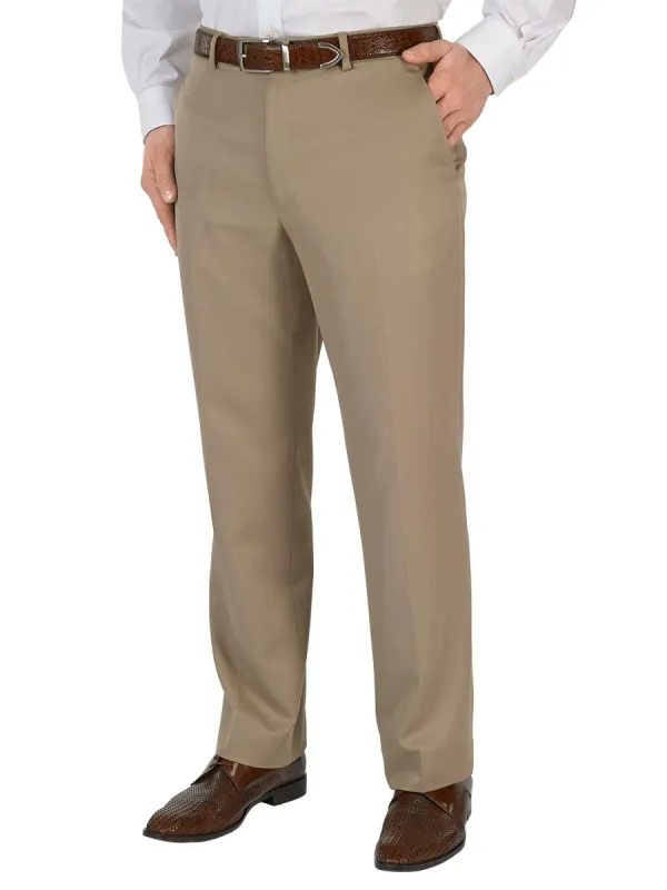 Microfiber Solid Flat Front Pants sold by Paul Fredrick