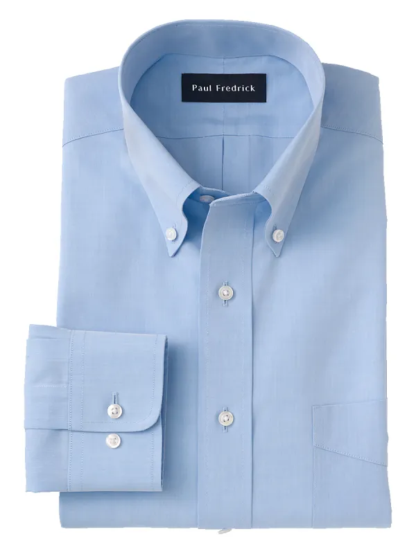 Supima Non-Iron Cotton Solid Color Button Down Collar Dress Shirt - Blue sold by Paul Fredrick
