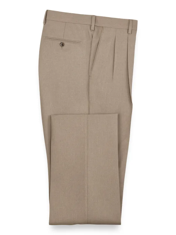 Microfiber Herringbone Pleated Pants | Clearance sold by Paul Fredrick