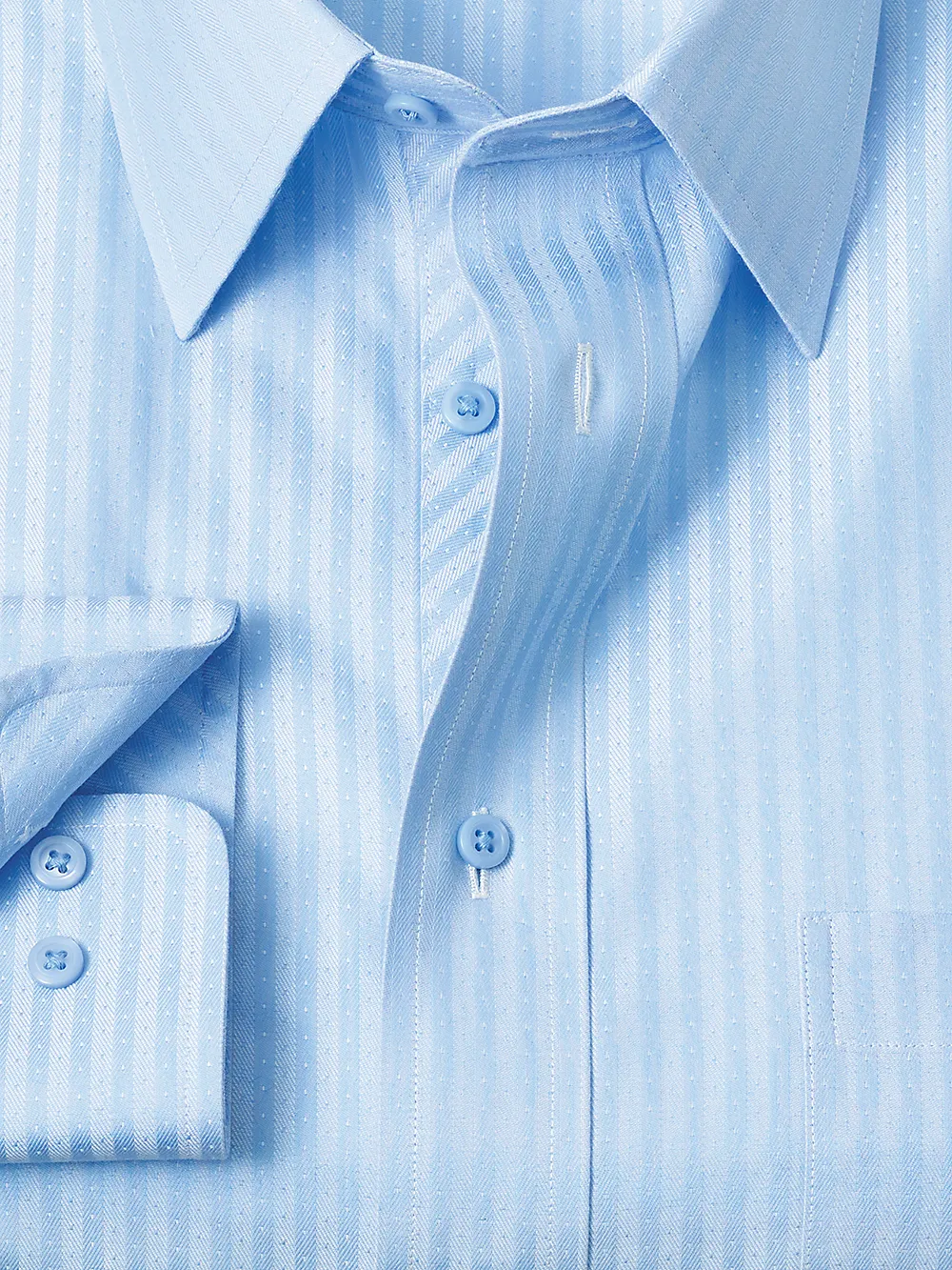 Non-Iron Cotton Stripe Dress Shirt - Blue sold by Paul Fredrick product image thumbnail 2