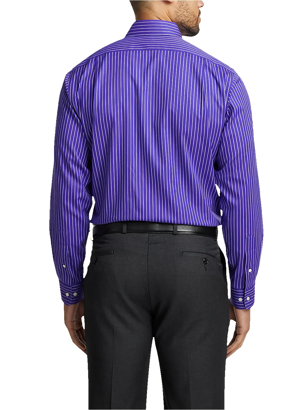 Comfort Stretch Non-Iron Stripe Dress Shirt - Purple sold by Paul Fredrick product image thumbnail 5