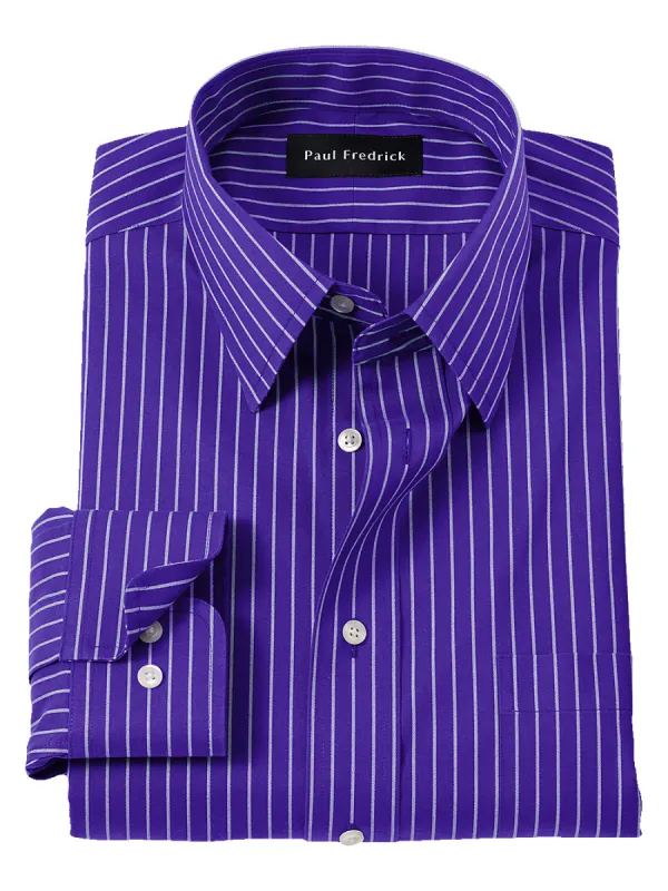 Comfort Stretch Non-Iron Stripe Dress Shirt - Purple sold by Paul Fredrick