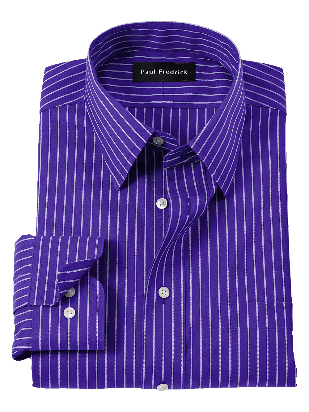 Comfort Stretch Non-Iron Stripe Dress Shirt - Purple sold by Paul Fredrick
