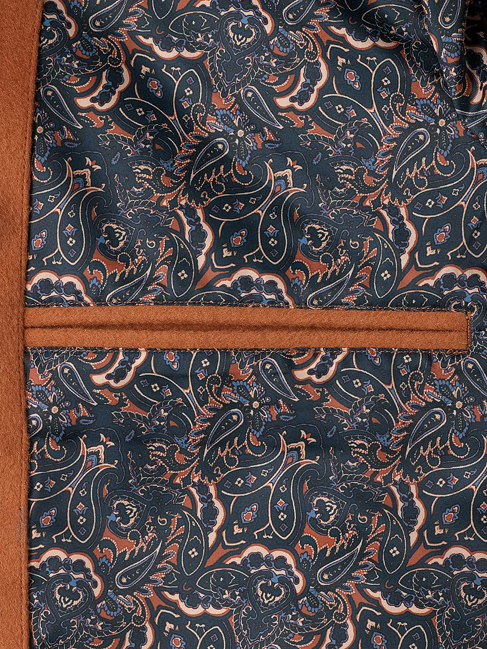 Wool Double Breasted Topcoat - Whiskey sold by Paul Fredrick product image thumbnail 3