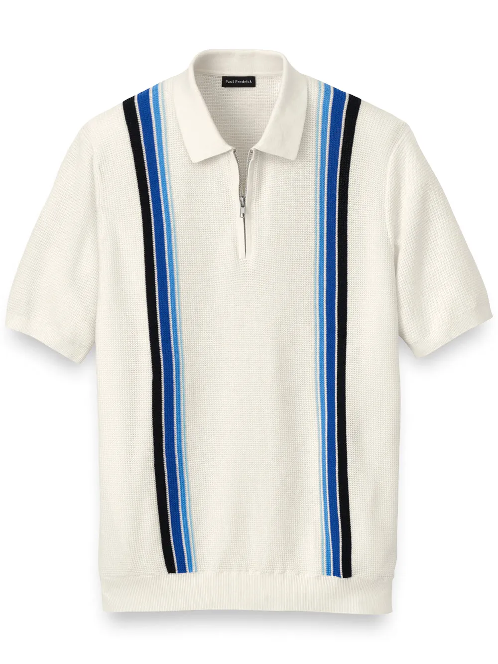 Cotton Quarter Zip Polo sold by Paul Fredrick