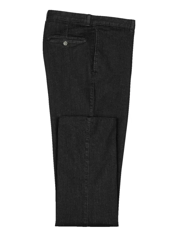 Flat Front Denim Pants - Black sold by Paul Fredrick
