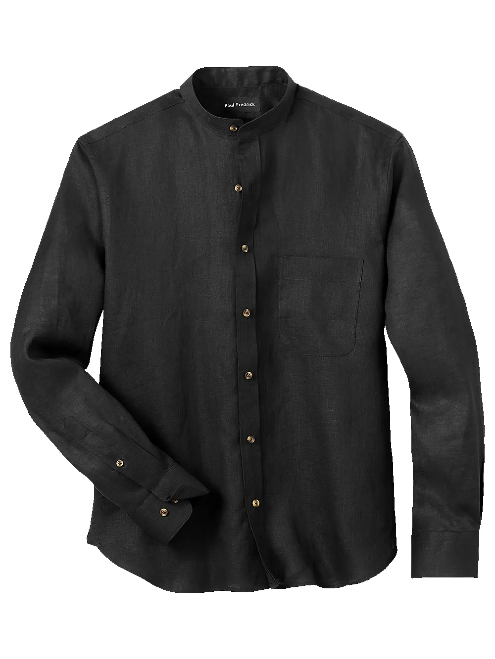Linen Solid Casual Shirt - Black sold by Paul Fredrick