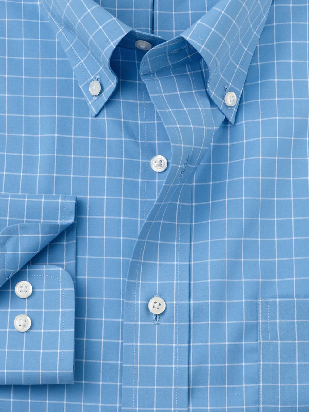Non-iron Cotton Check Dress Shirt sold by Paul Fredrick product image thumbnail 2