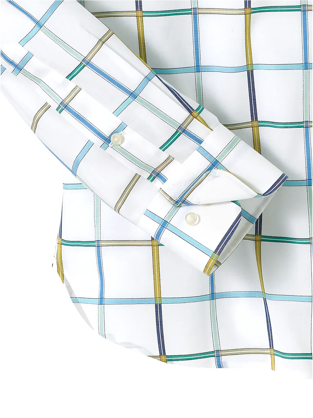 Cotton Windowpane Casual Shirt - Blue/yellow sold by Paul Fredrick product image thumbnail 3