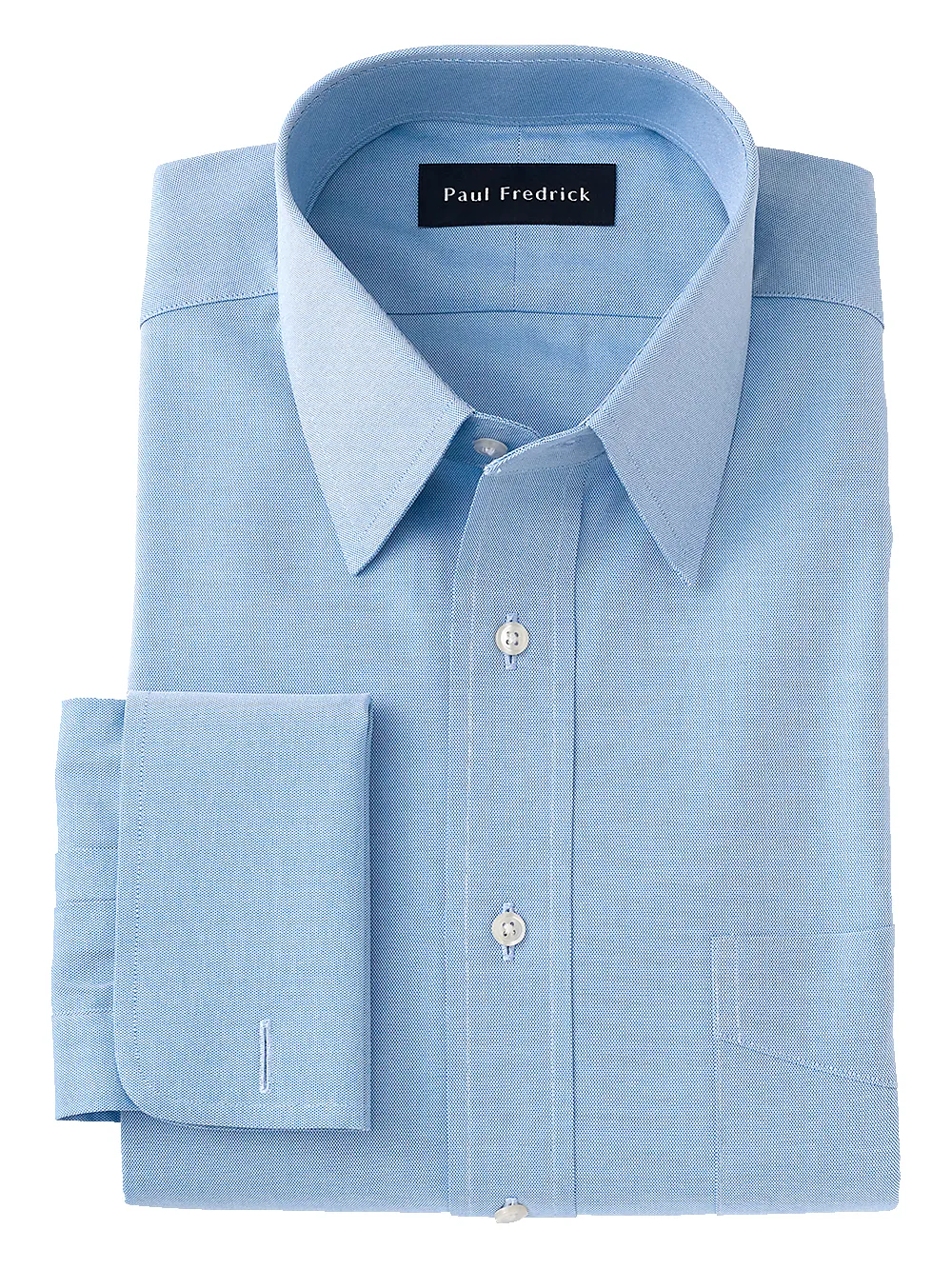 Slim Fit Superfine Egyptian Cotton Solid Straight Collar French Cuff Dress Shirt� - Blue sold by Paul Fredrick