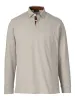 Cotton/Spandex Pique Three Button Polo - Taupe sold by Paul Fredrick