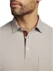Cotton/Spandex Pique Three Button Polo - Taupe sold by Paul Fredrick