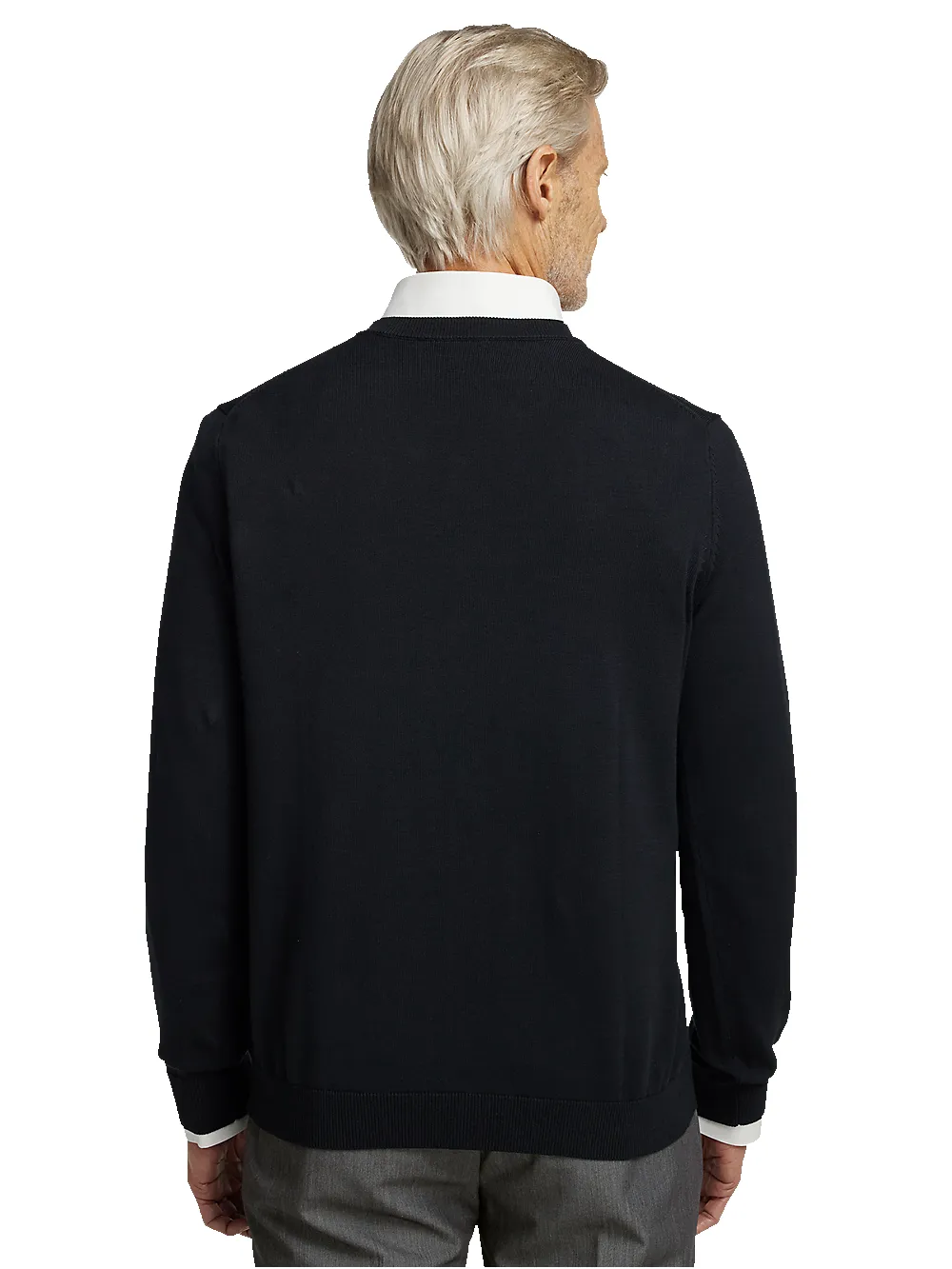 Supima Cotton V-neck Sweater - Black sold by Paul Fredrick product image thumbnail 5