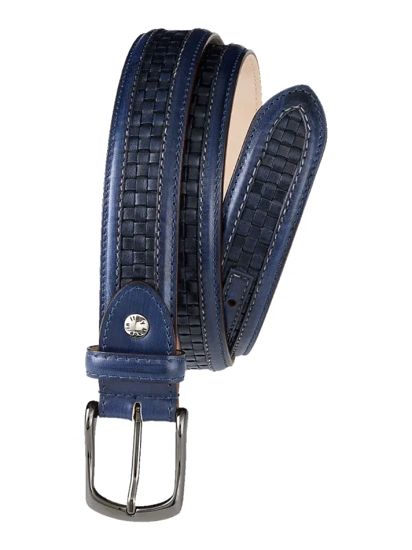 Everett Belt - Navy sold by Paul Fredrick