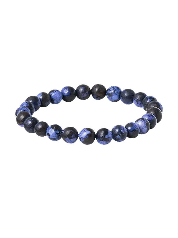 Semi Precious Bead Bracelet - Black/purple sold by Paul Fredrick