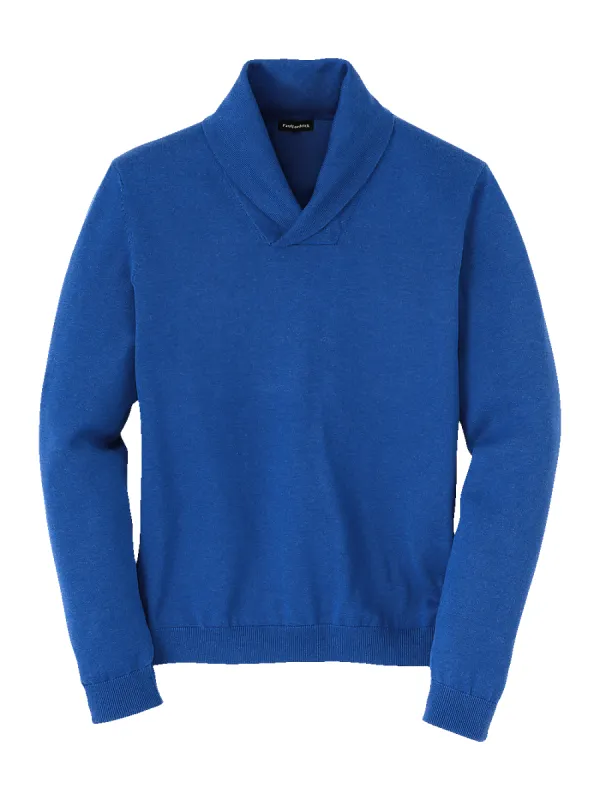 Supima Cotton Shawl Collar Sweater - Blue sold by Paul Fredrick