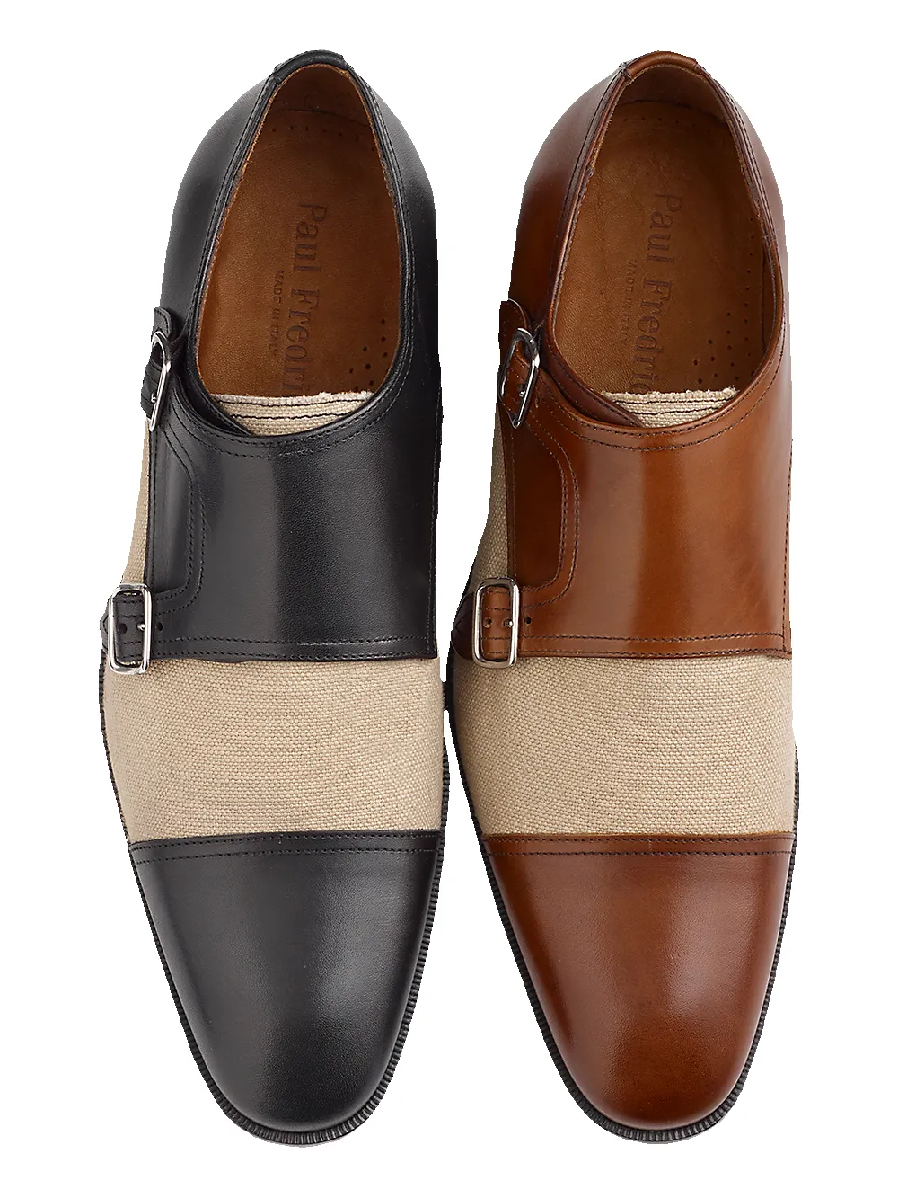 Travis Double Monk Strap - Black/natural sold by Paul Fredrick product image thumbnail 2