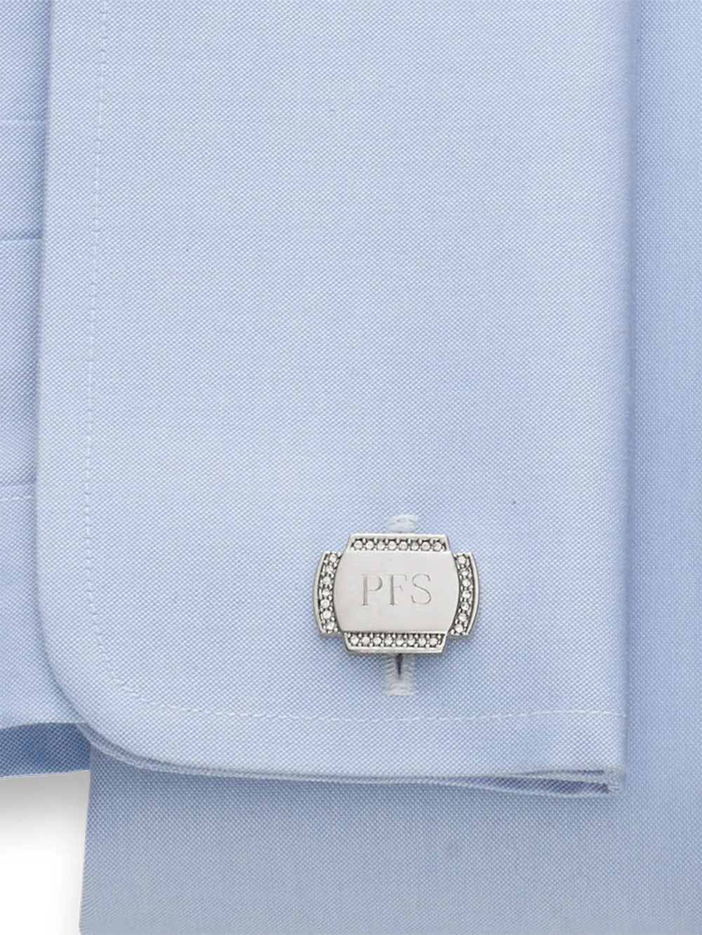 Crystal Border Engravable Cufflinks sold by Paul Fredrick product image thumbnail 2
