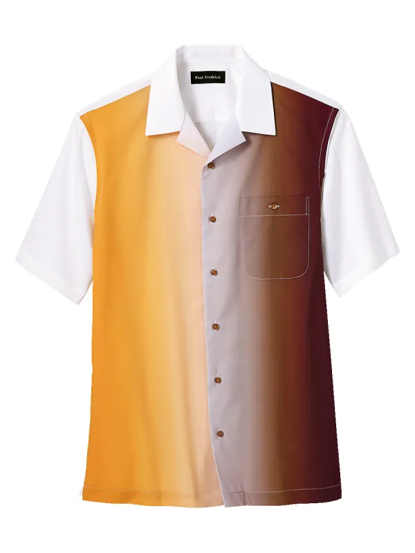 Cotton Ombre Solid Print Casual Shirt - Gold/brown sold by Paul Fredrick