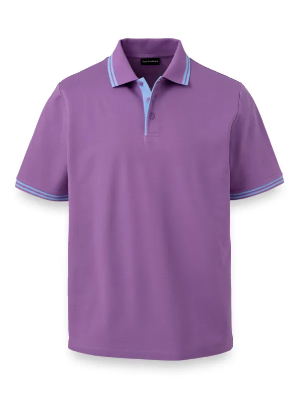 Mercerized Cotton Pique Three Button Polo sold by Paul Fredrick