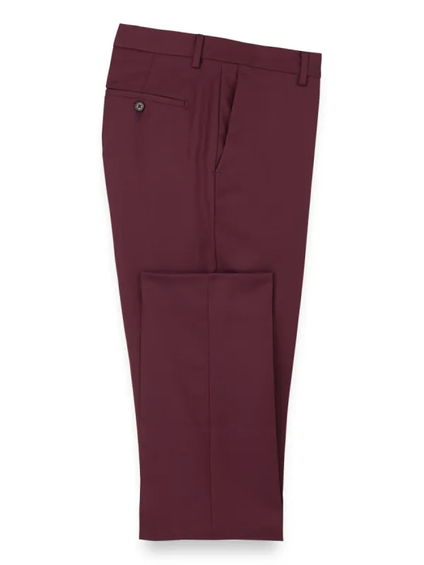 Wool Gabardine Pants - Burgundy sold by Paul Fredrick
