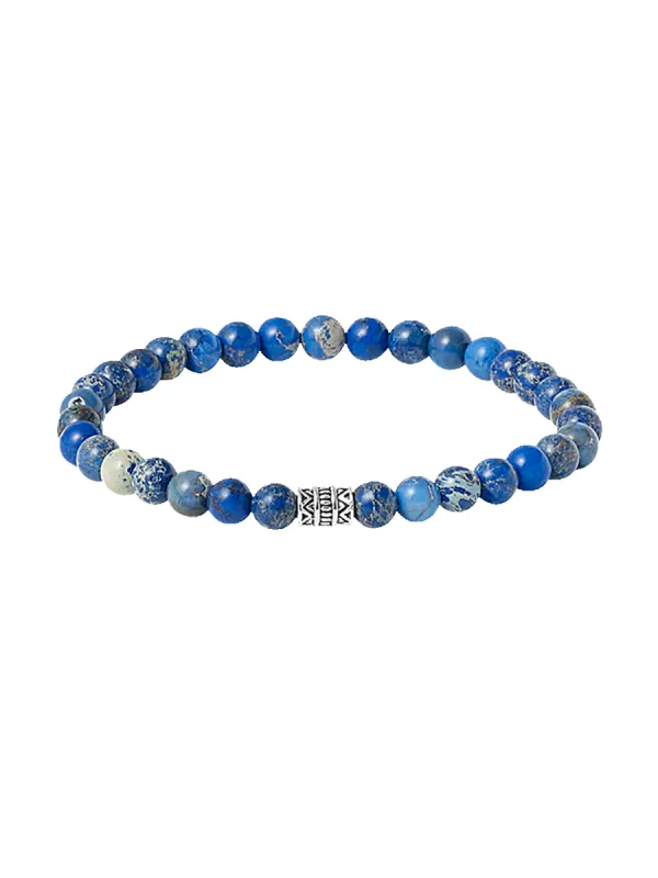Semi Precious Bead Bracelet - Blue Multi sold by Paul Fredrick