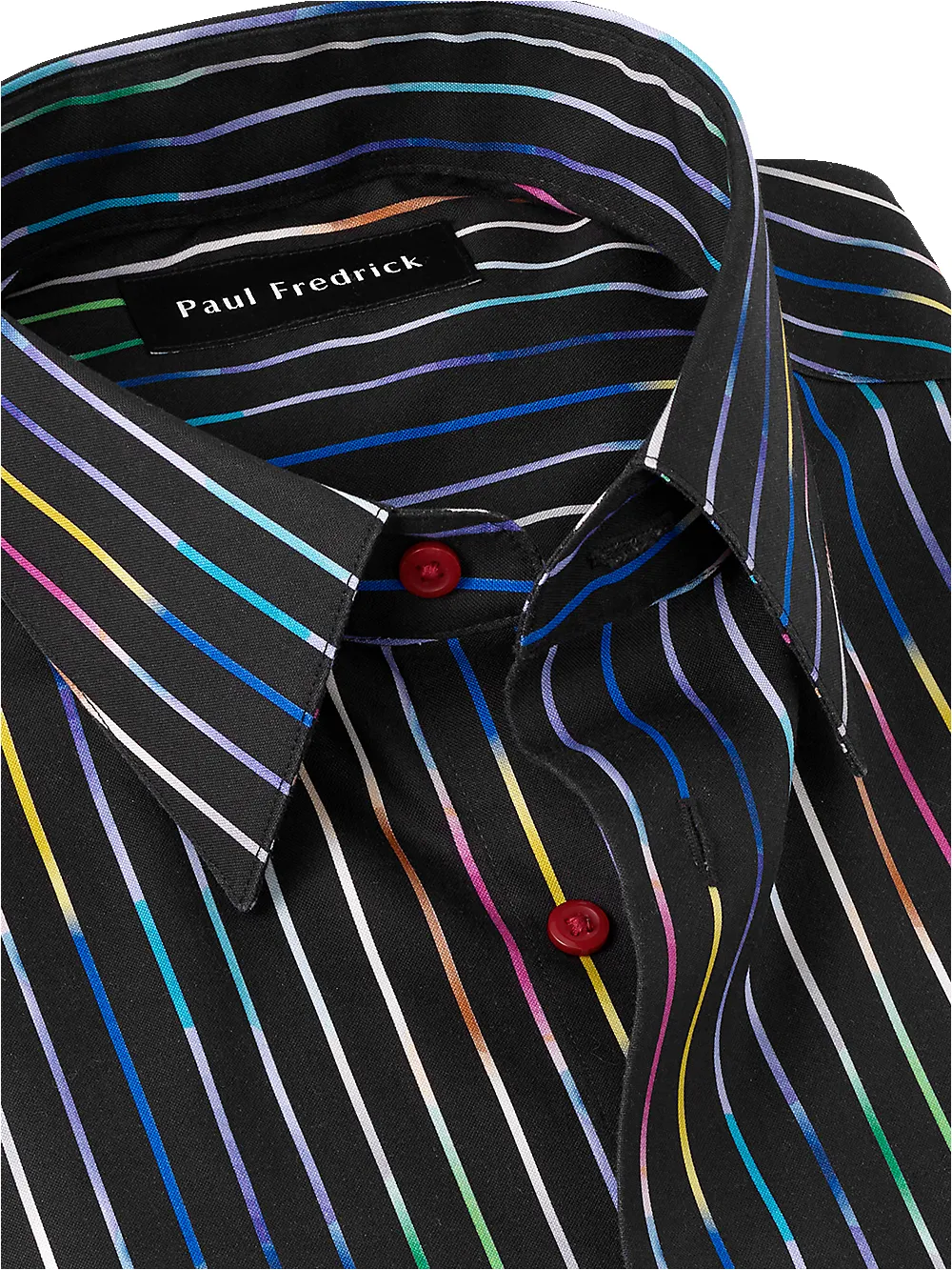Non-Iron Cotton Stripe Dress Shirt - Multi sold by Paul Fredrick product image thumbnail 4