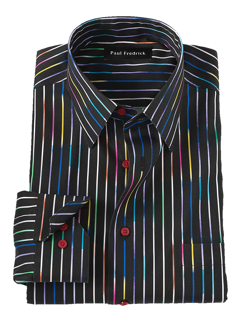 Non-Iron Cotton Stripe Dress Shirt - Multi sold by Paul Fredrick