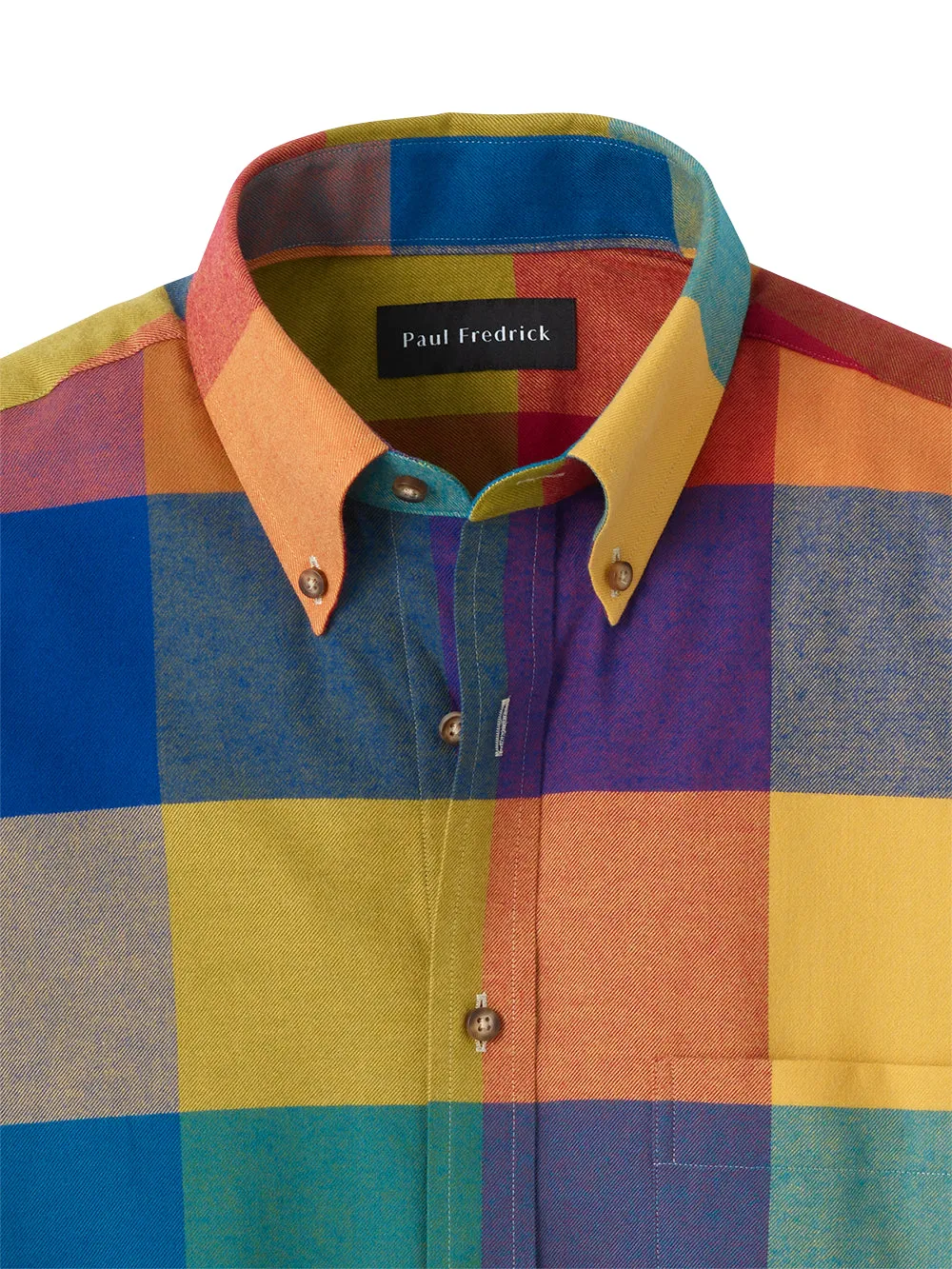 Brushed Twill Plaid Casual Shirt sold by Paul Fredrick product image thumbnail 3