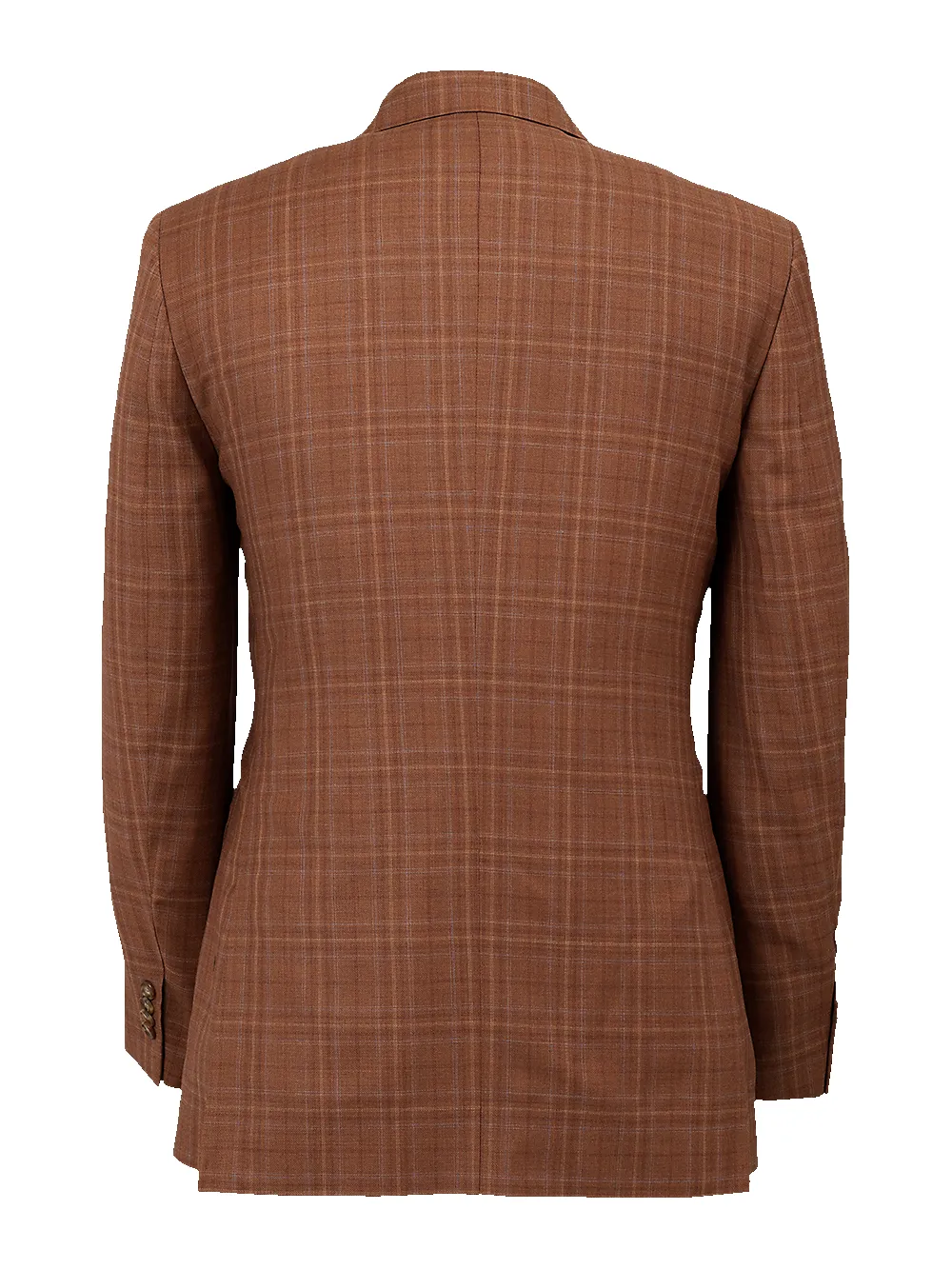 Italian Wool Plaid Single Breasted Peak Lapel Sport Coat - Copper Plaid sold by Paul Fredrick product image thumbnail 5
