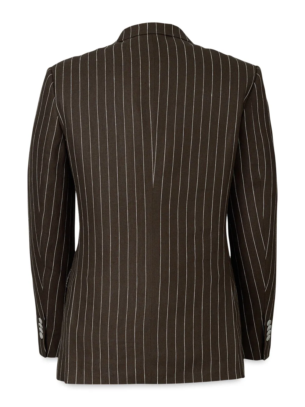 Linen Pinstripe Double Breasted Peak Lapel Suit Jacket sold by Paul Fredrick product image thumbnail 5