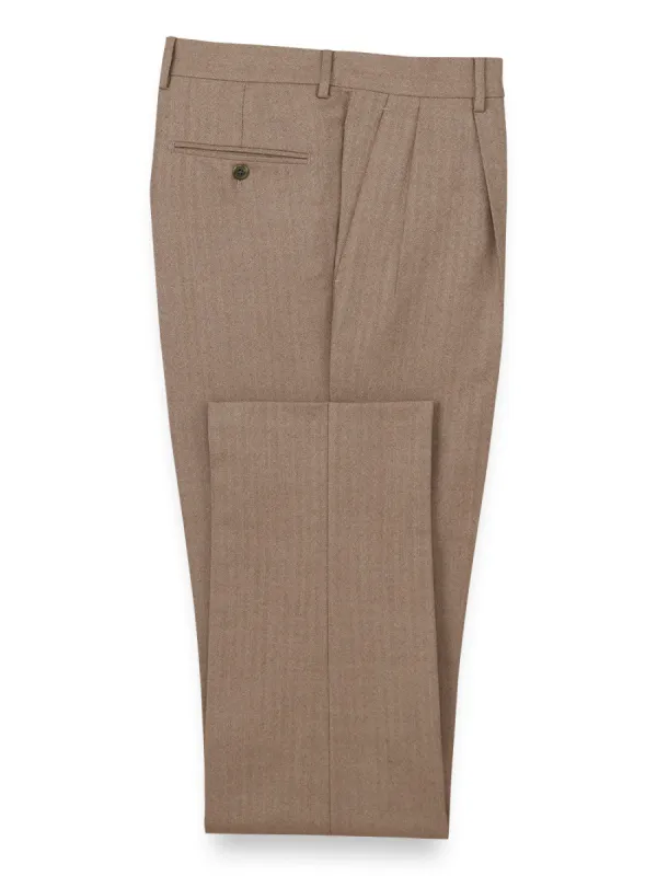 Wool Herringbone Pleated Suit Pants sold by Paul Fredrick