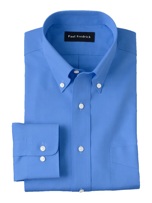 Non-Iron Cotton Pinpoint Solid Button Down Collar Dress Shirt - French Blue sold by Paul Fredrick
