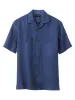 Linen Solid Casual Shirt - Navy sold by Paul Fredrick