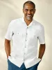Linen Solid Casual Shirt - White sold by Paul Fredrick