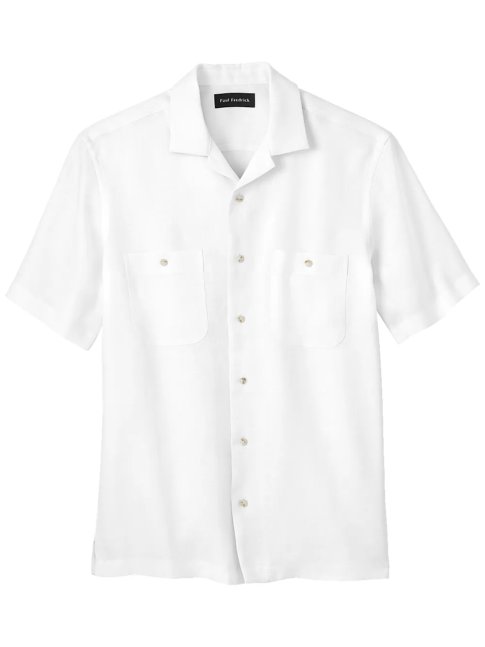 Linen Solid Casual Shirt - White sold by Paul Fredrick