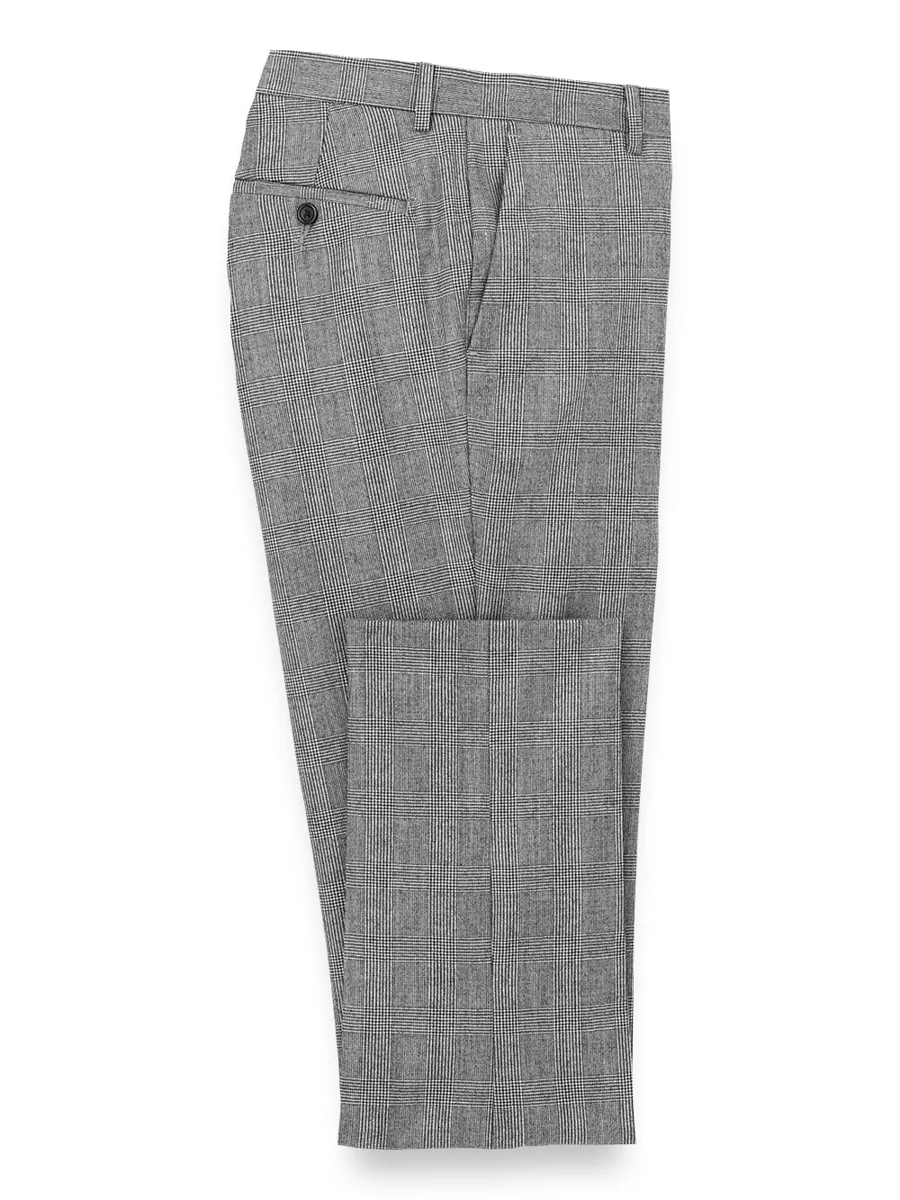 Wool Flannel Plaid Flat Front Pants sold by Paul Fredrick