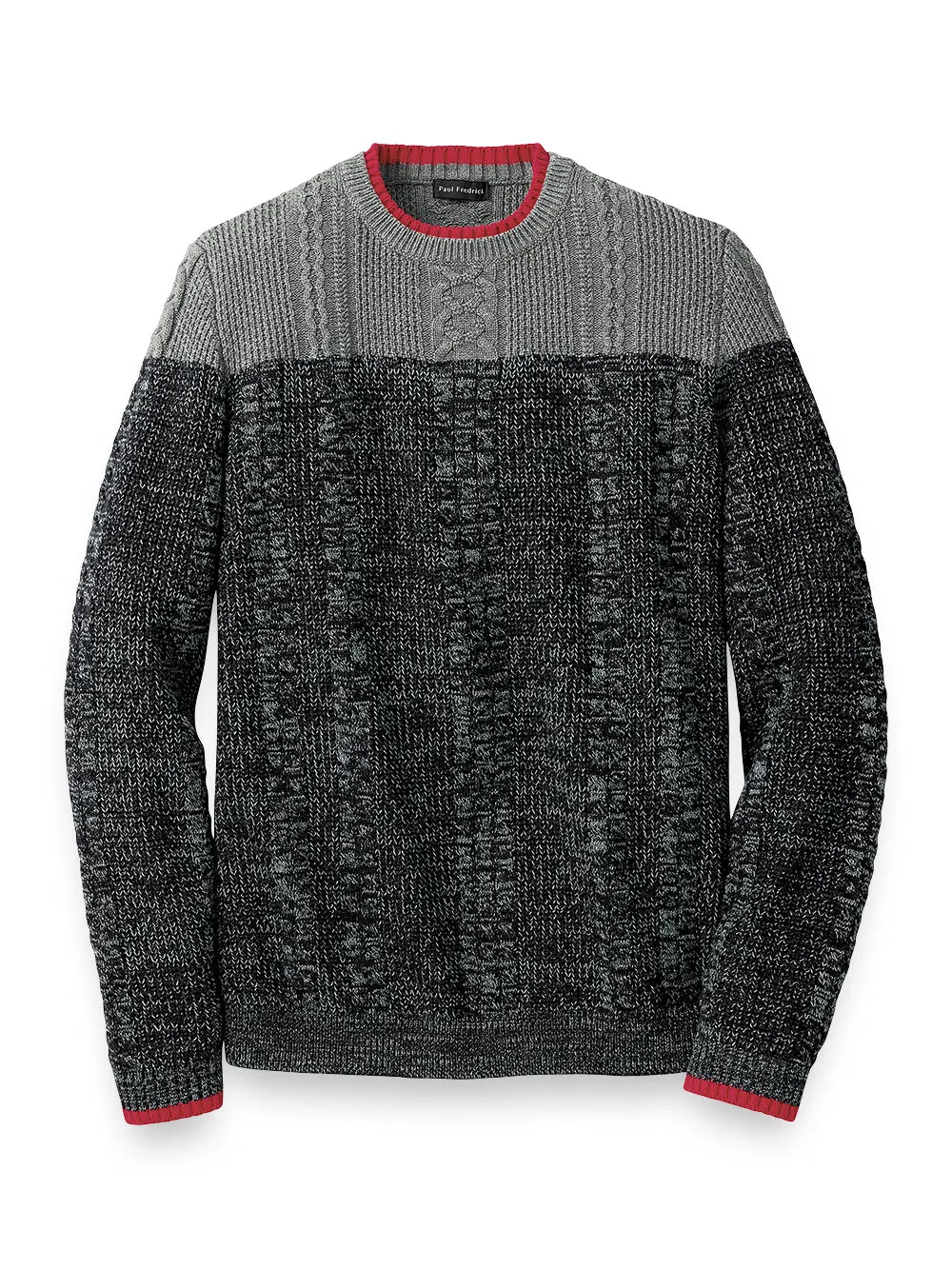 Cotton Cable Crew Neck Sweater sold by Paul Fredrick