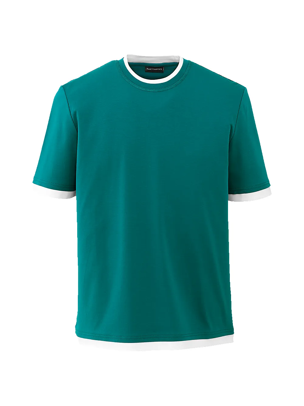 Mercerized Cotton Crew Neck - Teal sold by Paul Fredrick